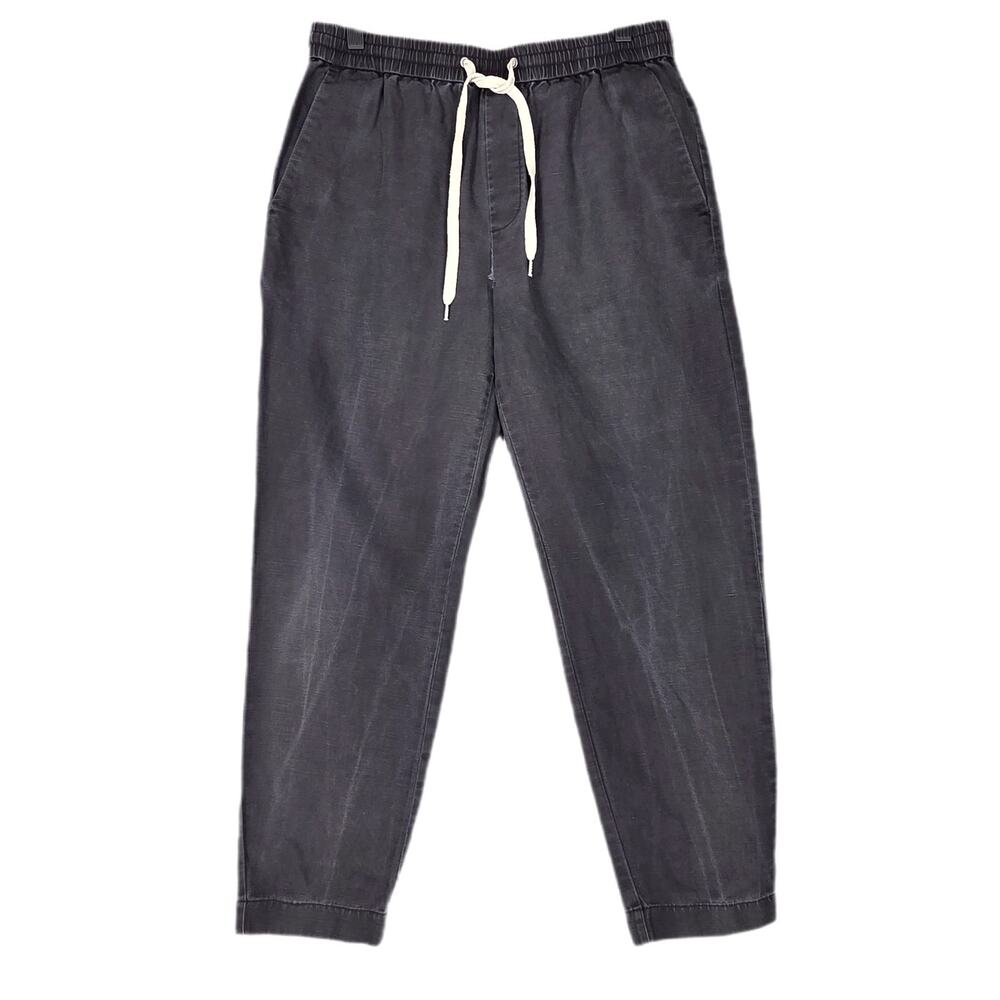 ALLSAINTS THIRTY MEN’S COTTON‑LINEN PANTS – DRAWSTRING WAIST – GRAY – SIZE 30